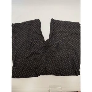Avaasa Women's Elastic Waist Gold Geometric Print Wide Leg Black Capri Size S